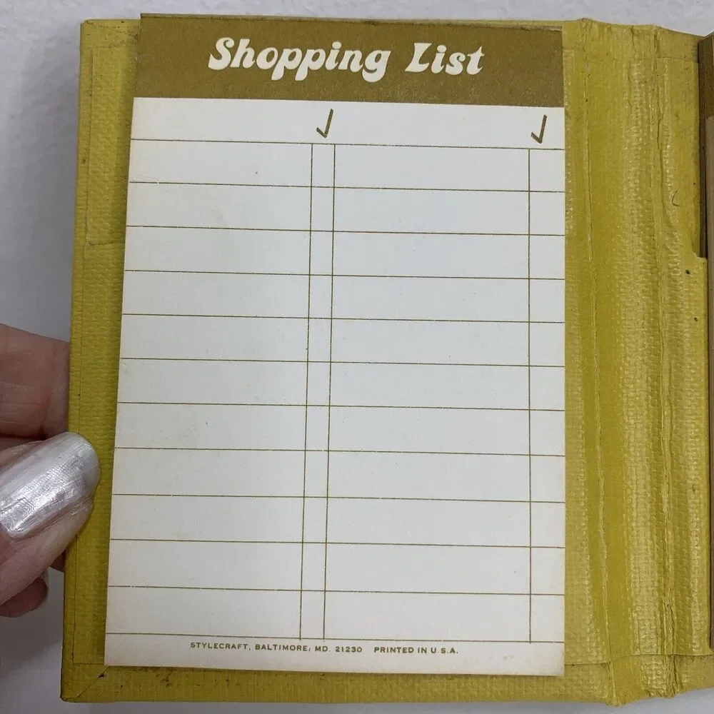 Vintage Americana Shopping List Pad With Pencil Holder Pocket USA Stylecraft